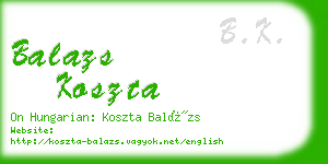 balazs koszta business card